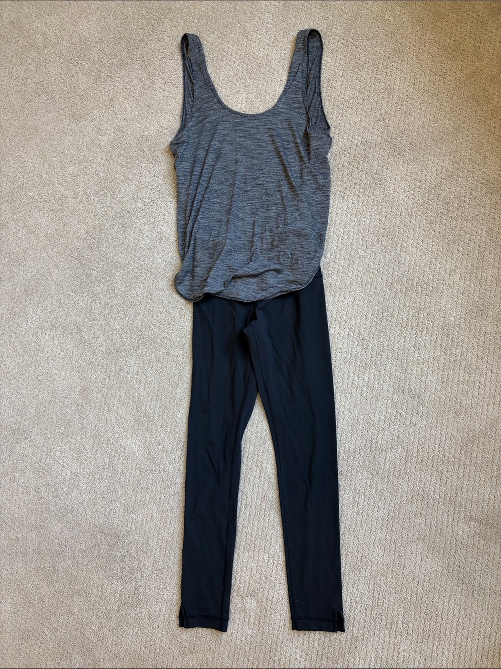 Lululemon Gray Tank & Black Leggings Jumpsuit